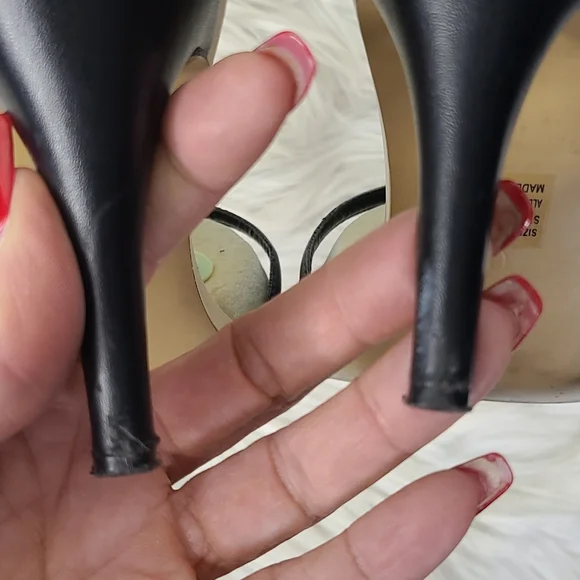 High Heel Sandals Size 9 Nude Black Strappy Classic Everyday Neutral Summer Cute - Picture 5 of 8